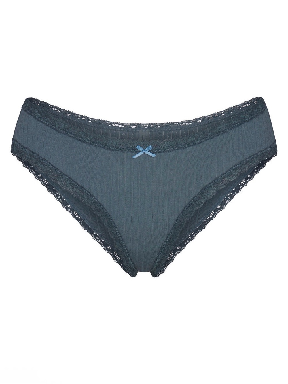 π©Άπ SKIMS Lightweight Cotton Pointelle Lace Trim Brief | Zircon Tonal | L - Picture 3 of 7